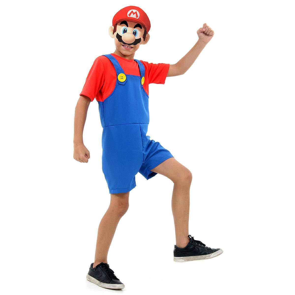 Fantasia Mario Bros Curto Infantil