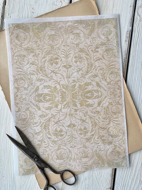 Decoupage papir - vintage tapet fra Anno 1808