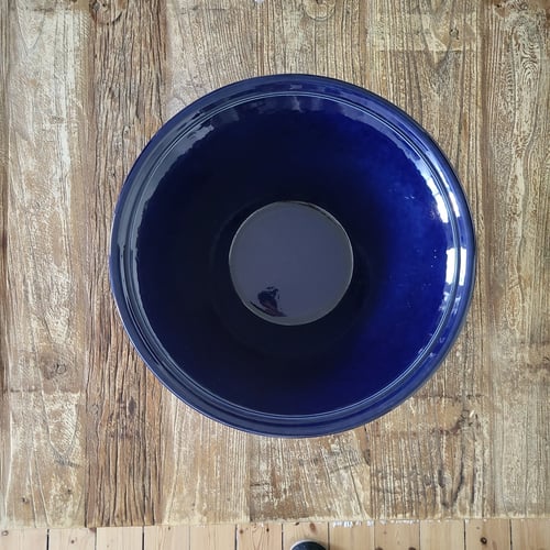 Stor mørkeblå keramik serveringsskål - Svensk vintagefund