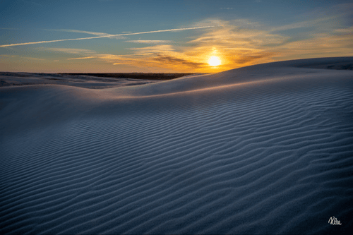 Råbjerg mile i Skagen lige før solnedgang en smuk sommeraften fra klee-fotokunst.dk