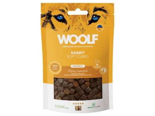 Woolf Soft Cubes Rabbit 100 g fra Delecti