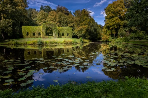 Foto af En smuk sø i Bürgerpark i Bremen en dejlig sommerdag fra klee-fotokunst.dk