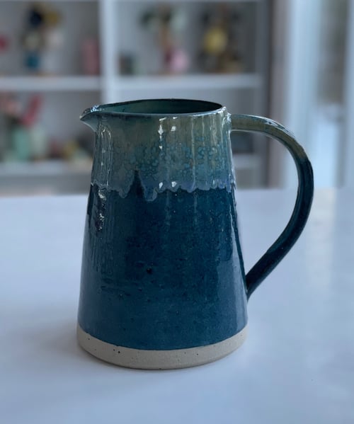 Kande, havblå / lys grøn - 1,3 liter fra Aaskoven Keramik