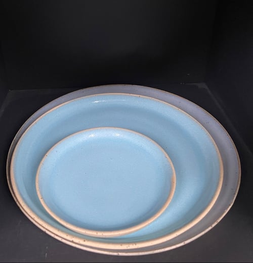 Middagstallerken i "Badehotel Blå"  Ø = 27 cm fra B keramik Galleri Koefoed