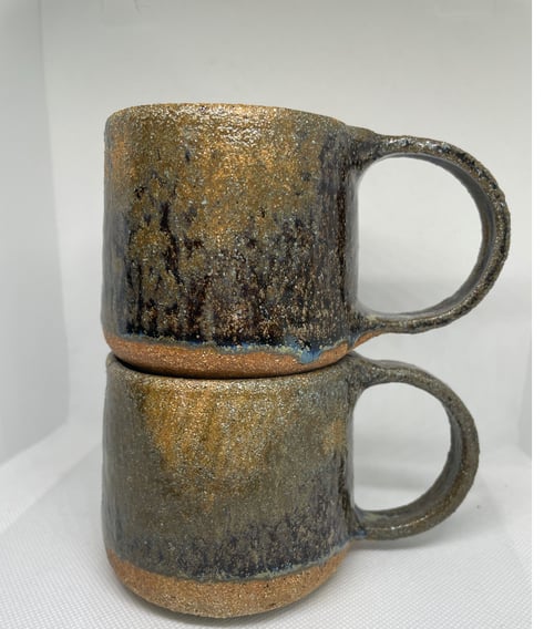 Nordisk | 2 stk mørkebrune kopper