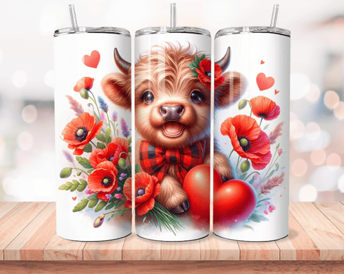 Ko omgivet af valmuer