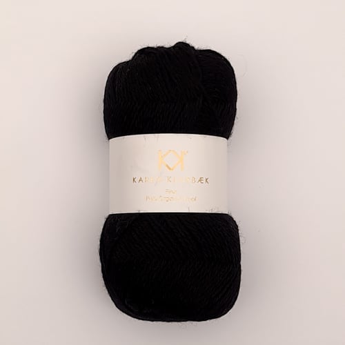 Black - KK Fine Pure Organic Wool - økologisk uldgarn fra Karen Klarbæk fra kastanja.dk