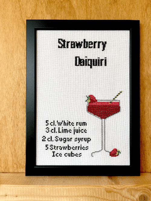 Strawberry Daiquiri billede 2040-2 Str. 20 x 29 cm. fra Pompstitch