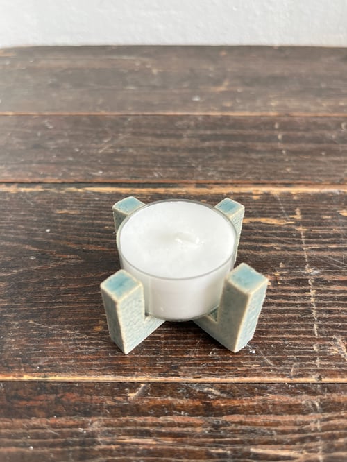 Fyrfadsholder, himmelblå fra Weihrauch Keramik