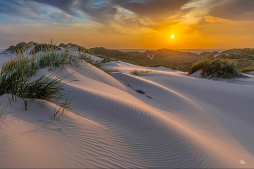 Klitterne i Gammel Skagen lige før solnedgang en smuk sommeraften fra klee-fotokunst.dk