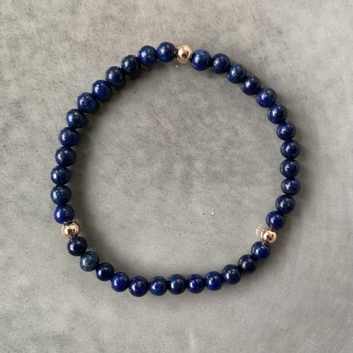 Lapis lazuli armbånd 4mm fra bymunk Jewellery