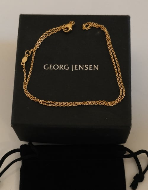 GEORG JENSEN DAISY HALSKÆDE 40CM 18KT FORGYLDT 925 STERLING SØLV fra Fin&Lux