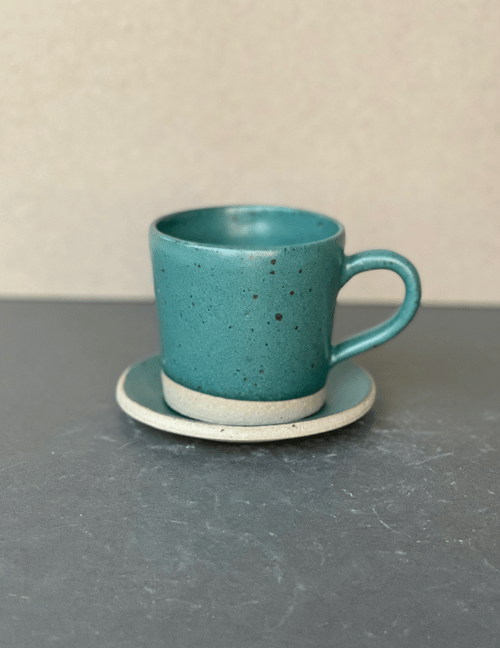 Espressokop, petroleumsgrøn