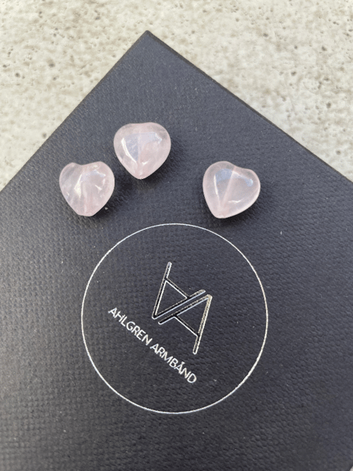 Hjerte - Rosakvarts Kvalitet A fra Ahlgren Armbånd