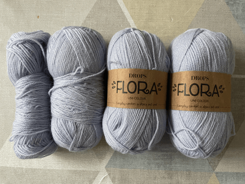 Drops Flora  (180 g) Isblå (farve 14 dyelot 430221 fra Kruusedulle-Strik