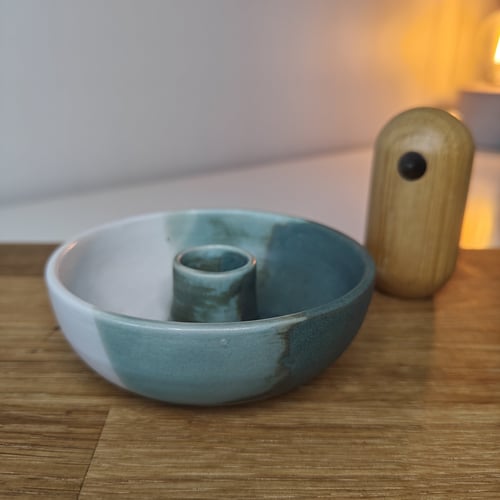 Grønlig lysestage  fra Jo keramik 