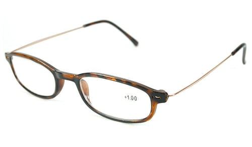 Let og elegant leopardbrun brille i ovalt design. fra Accessories.dk