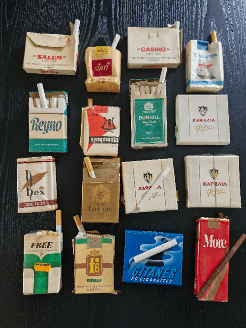 Samling af cigaretter fra secondhand.dk