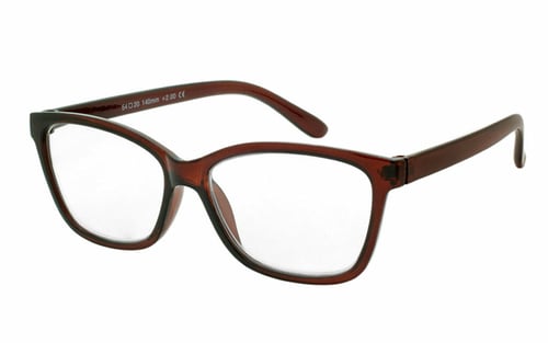 Damebrille i rød-brun, cateye design. fra Accessories.dk