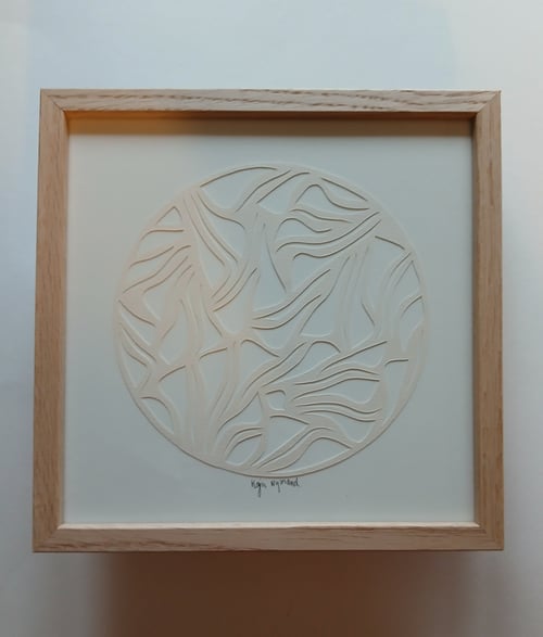 20x20cm papercut, hvid, indrammet  fra Studiopynt