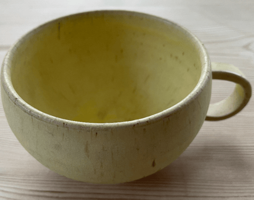 Stor the & Suppekop mat gul Ø 11.5 cm, h = 7 cm