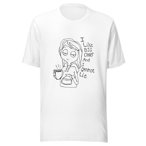 T-shirt: i like big cups Hvid Large  - Produkt nr. 217