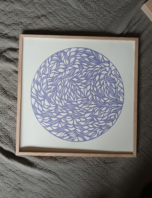 40x40cm papercut, lys lilla, uden indramning