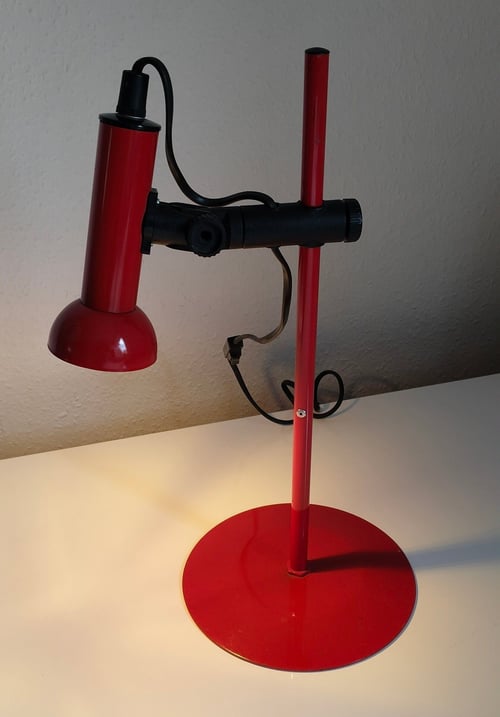 ABO RANDERS P129 BORDLAMPE – RØD RETRO DANSK DESIGN fra Fin&Lux