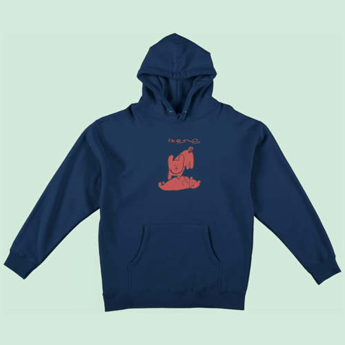 There, My Pet, Hoodie, Navy w. red/black Print