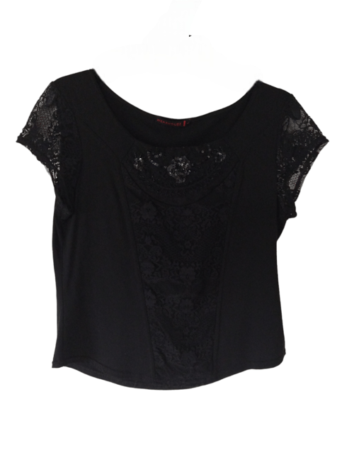 Sort bluse med palietter str L  fra S.deluxe