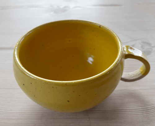 Stor the & suppekop blank gul Ø = 11,5 cm, h = 7 cm