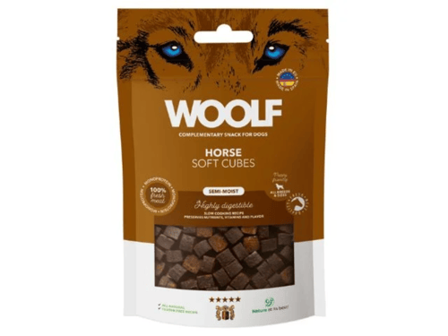 Woolf Soft Cubes Horse 100 g fra Delecti