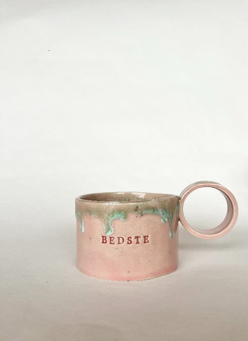 Kop med rund hank - Bedste - Lyserød/Grøn