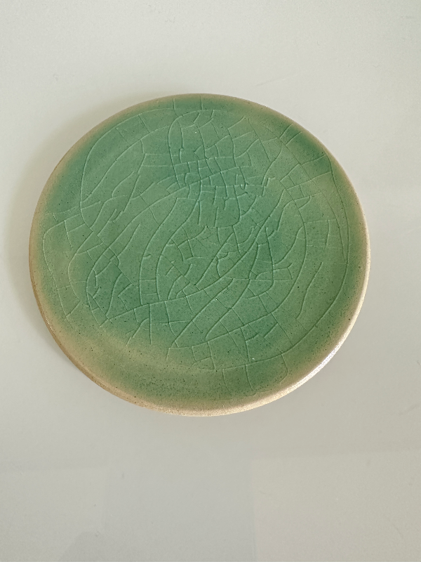 Bordskåner grøn krakeleret glasur - billede 1