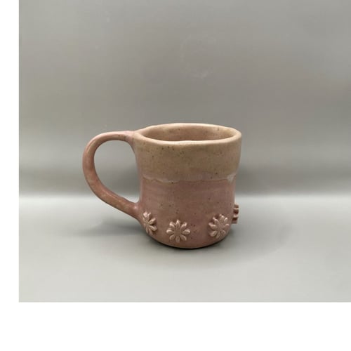  Mat lyserød kop med blomster