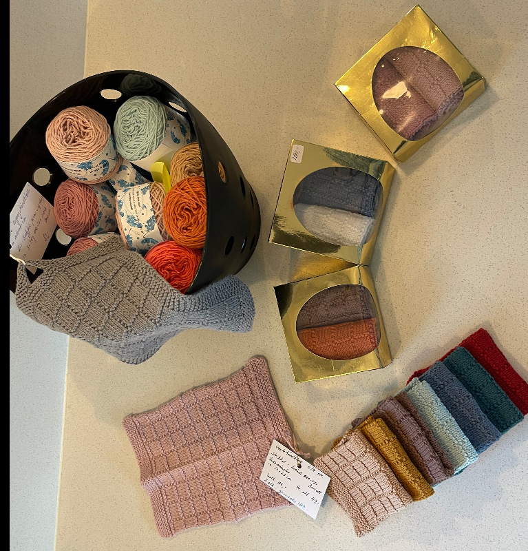 Kit: garn   opskrift til 3 gæstehåndklæder i indisk bomuld med rudemønster - billede 3
