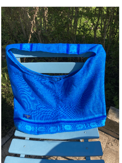 Blå shopper i 70’er dug fra Elmelund Handmade