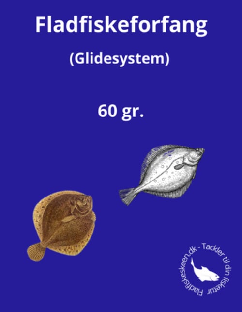 Fladfiskeforfang - Komplet Glidesystem (60 gr.) fra Fladfiskeskeen.dk - Team Lyck Fishing