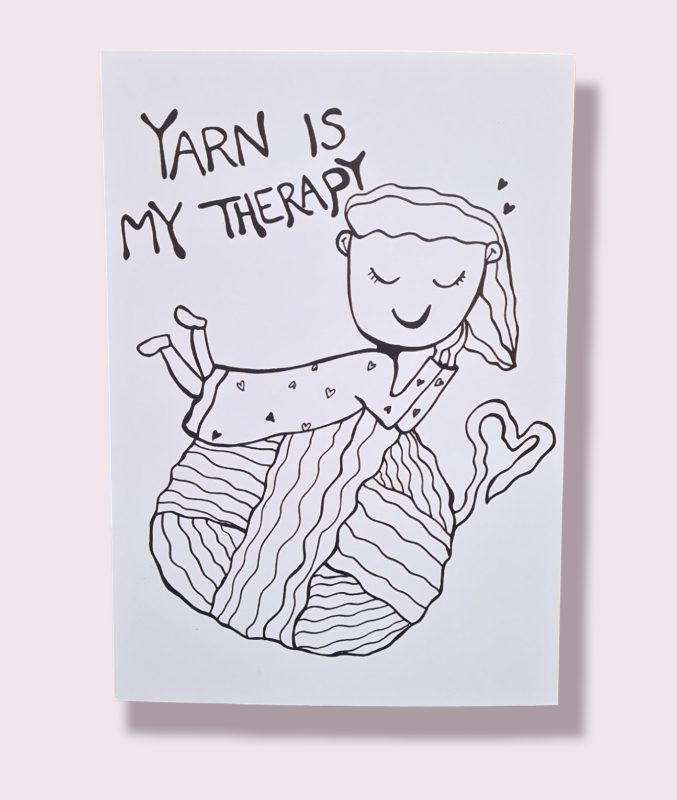 Kort: yarn is my therapy  - billede 1