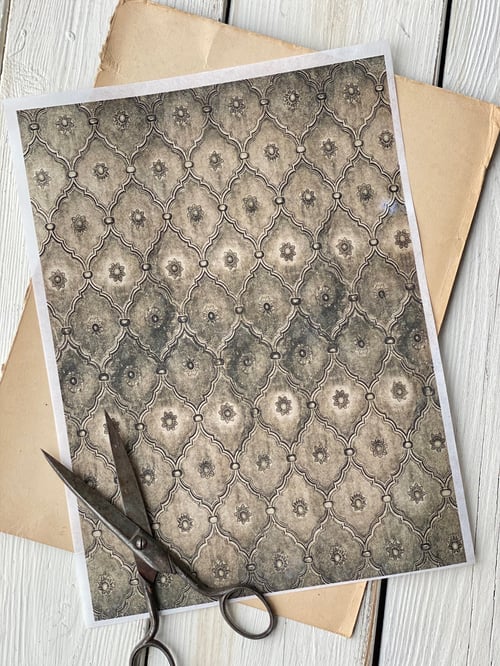 Decoupage papir - Mørk brocante. fra Anno 1808