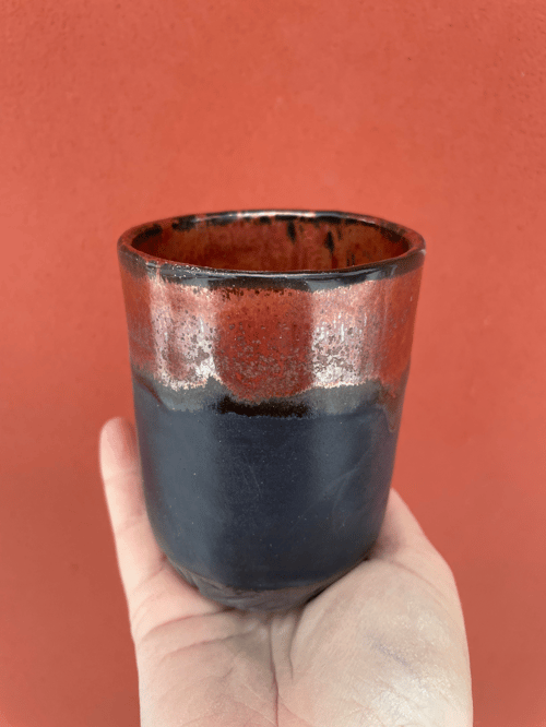 stentøjskrus mat sort/kobber