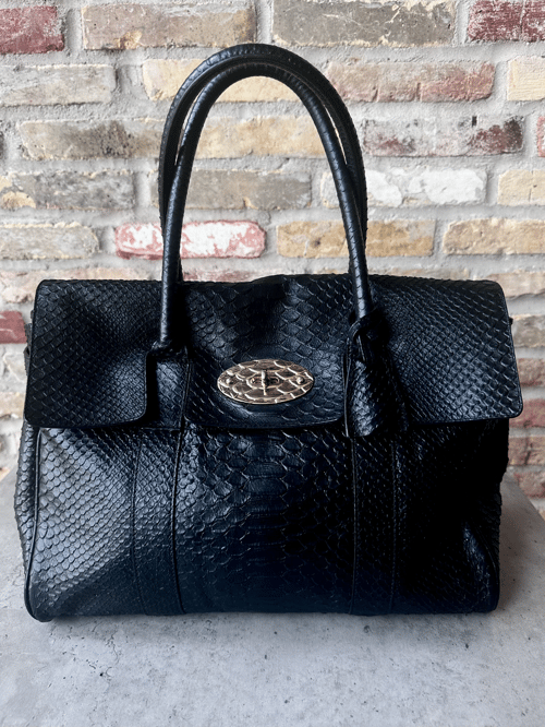 Mulberry Klassisk Bayswater i Sort Snake