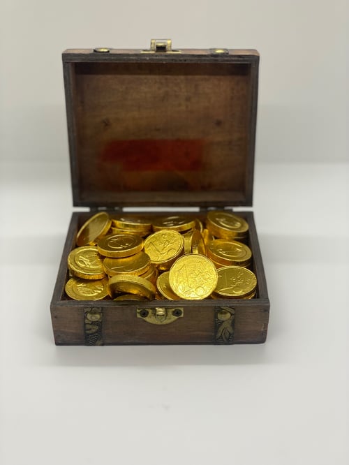 Guldmønt Lys Chokolade fra Den lille ChokolaTesse