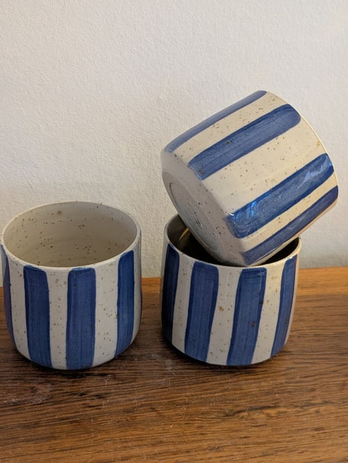 kop blå striber  fra LaVA Keramik