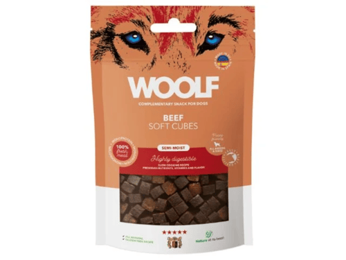 Woolf Soft Cubes Beef 100 g fra Delecti