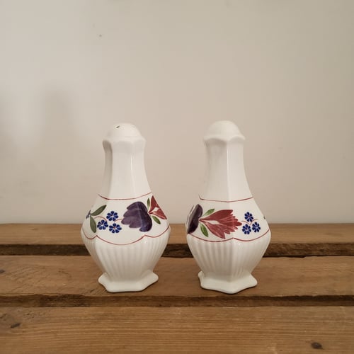 “Old Colonial” fajance salt & peber sæt fra Adams, England