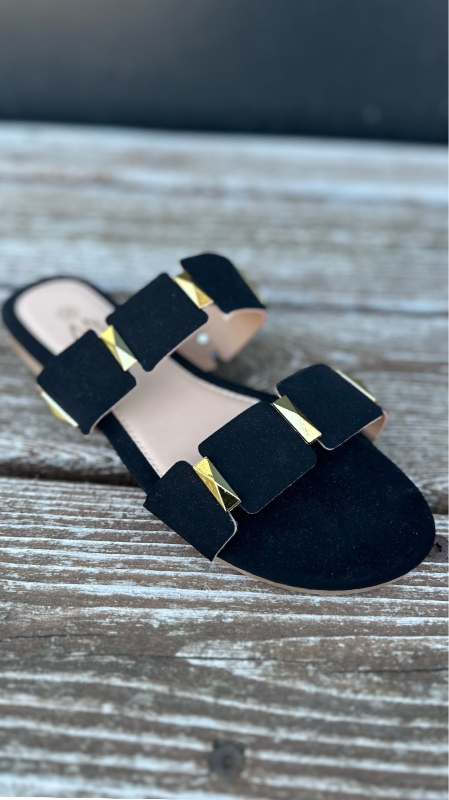 Athen slip in sandal. Black fra KJOLEUNIVERSET.DK