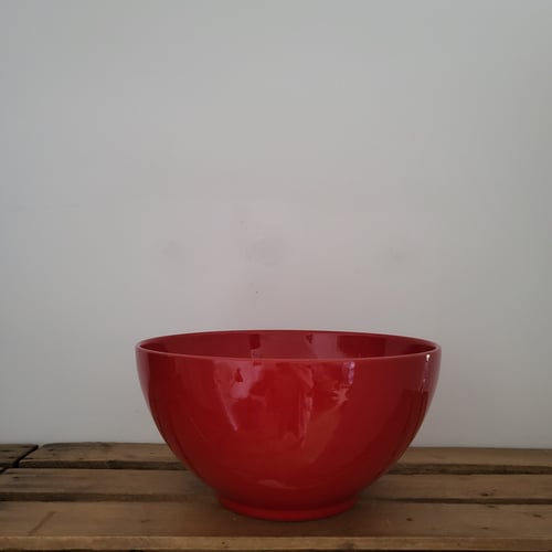 Højrød keramik serveringsskål fra Waechtersbach – Ø 28 cm