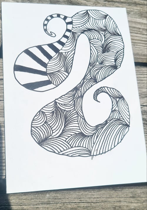 Stort kort med doodles mønstre fra Syrene Theresia Design