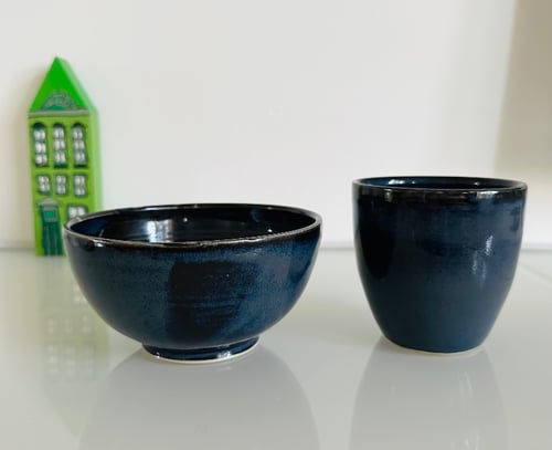 Morgenmadssæt gråblå fra U-Keramik